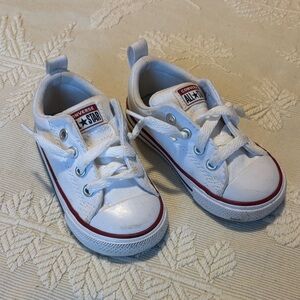 Converse Kids White and Red Sneakers
